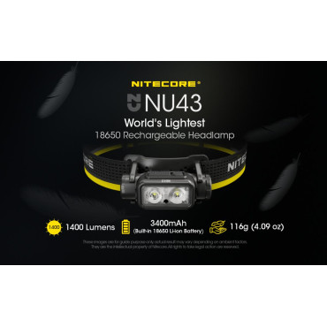 NITECORE NU 43   1400 LUMENS FRONTALE