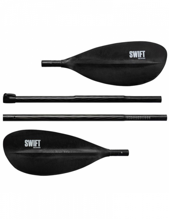 pagaie kayak packraft  Swift carbon secours 4 parties E.Lock  ajustable rivière eau vive compacte démontable