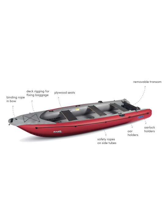 canoe barque gonflable 3 personnes gumotex ruby xl support moteur pêche